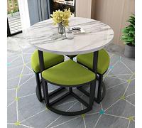 Ensemble table et chaises de réception en imitation marbre comprenant 1 table et 4 chaises pour bureau et club