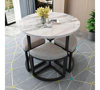 Ensemble table et chaises de réception en imitation marbre comprenant 1 table et 4 chaises pour bureau et club