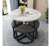 Ensemble table et chaises de réception en imitation marbre comprenant 1 table et 4 chaises pour bureau et club