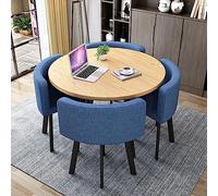 Ensemble table et chaises de réception modernes bleu marine 1 table avec 4 chaises Idéal pour bureau, club, salon ou chambre à coucher Meubles élégants et fonctionnels pour les réunions et la détente