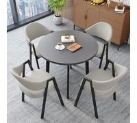 Ensemble Table et chaises de réception Modernes, Table de conférence avec mobilier de Loisirs Peu encombrant, Table à Manger avec 4 chaises en Gris Clair