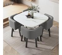 Ensemble table et chaises de réception - Table de négociation carrée avec 4 chaises pour salon, cuisine, bureau - Combinaison moderne de bureau et de chaise pour un divertissement élégant