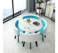Ensemble table et chaises de salle à manger 4 personnes pour la maison, le bureau, la réception, la salle de conférence d'affaires - 5 pièces rondes/carrées