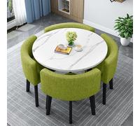 Ensemble table et chaises de salle à manger - 5 pièces - Moderne - Économie d'espace - Cuisine et salle à manger pour 4 personnes - Design rond/carré pour petits espaces et appartements