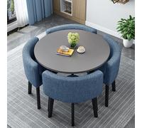 Ensemble table et chaises de salle à manger - 5 pièces - Moderne - Économie d'espace - Cuisine et salle à manger pour 4 personnes - Design rond/carré pour petits espaces et appartements