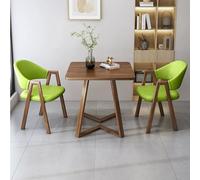 Ensemble table et chaises de salle à manger carrées, comprenant 1 petite table basse, 2 chaises en simili cuir/tissu, adapté aux salles de réception et de réunion, salles à manger, bureaux, b green A