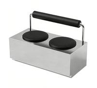 Ensemble table et chaises de salle à manger en acier inoxydable - Design minimaliste - Mobilier industriel commercial pour cafés et magasins de desserts