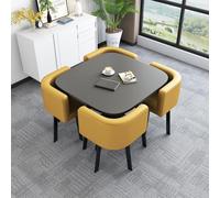 Ensemble Table et chaises de Salle à Manger en Bois pour 4 Personnes, mobilier Compact pour Cuisine, Salle de réunion ou Appartement, Combinaison Table et chaises pour négociations professio
