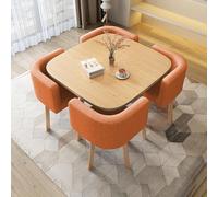 Ensemble table et chaises de salle à manger et de bureau carrées simples pour intérieur ou extérieur, 4 places, pour balcon, salon