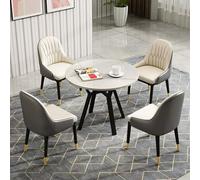 Ensemble table et chaises de salle à manger moderne pour salle de réception, salle à manger avec 4 chaises, idéal pour les petites salles de conférence dans les appartements familiaux, orange