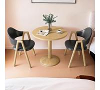 Ensemble table et chaises de salle à manger modernes du milieu du siècle pour 2 personnes - Petite table ronde avec pieds en métal, idéale pour salle à manger, café et salon de beauté (noir et bois)