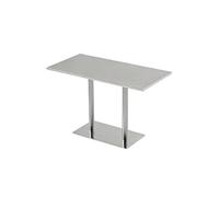 Ensemble Table Et Chaises De Salle À Manger Modernes en Acier Inoxydable, for Café, Magasin De Desserts, Banc D'attente en Métal Minimaliste avec Dossier, Mobilier Commercial Industriel(G)