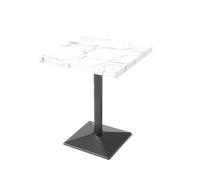 Ensemble Table Et Chaises De Salle À Manger Modernes for Café, Bistro, Magasin De Thé, Bureau Rectangulaire avec Dessus en Faux Marbre, Sièges Et 2 Chaises en Simili Cuir Gris(I)