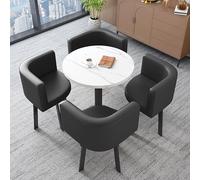 Ensemble table et chaises de salle à manger noires pour bureau, cuisine et salon - Meuble élégant pour salle de réception, club et café pour la maison et le balcon