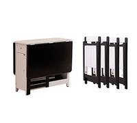 Ensemble table et chaises de salle à manger pliables avec rallonge à feuilles tombantes, roues et tiroir, design rustique en bois massif, ensemble îlot de cuisine peu encombrant