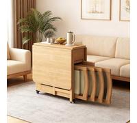 Ensemble Table Et Chaises De Salle À Manger Pliantes, Dinette Pliable en Bois Massif avec Tiroir De Rangement for Cuisine, Salle À Manger, Salon, Restaurant