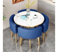 Ensemble table et chaises de salle à manger pour 4 personnes - Table de conférence ronde/carrée et chaise pour cuisine, bureau, salle de réception, négociation commerciale