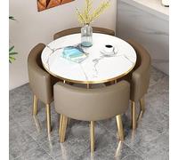 Ensemble table et chaises de salle à manger pour 4 personnes - Table de conférence ronde/carrée et chaise pour cuisine, bureau, salle de réception, négociation commerciale