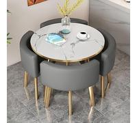Ensemble table et chaises de salle à manger pour 4 personnes - Table de conférence ronde/carrée et chaise pour cuisine, bureau, salle de réception, négociation commerciale