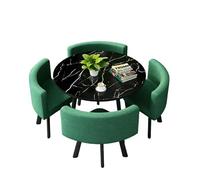 Ensemble table et chaises de salle à manger ronde effet marbre avec 4 chaises, idéal pour appartements et salles d'événement