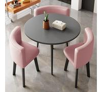 Ensemble table et chaises de salle à manger rondes compactes, idéal pour les petits espaces et les réunions de bureau, comprend une table et trois chaises