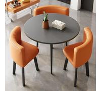 Ensemble table et chaises de salle à manger rondes compactes, idéal pour les petits espaces et les réunions de bureau, comprend une table et trois chaises