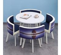 Ensemble table et chaises de salle à manger rondes de 80 cm pour 4 personnes : cuisine, bistro, pub, bureau, conférence, salon, réception, petit déjeuner