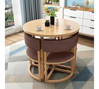 Ensemble table et chaises de salle à manger rondes marron pour bureau, réception, salon et salon - Petite table et chaise élégante pour balcon et espace de loisirs