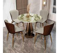 Ensemble table et chaises de salle à manger rondes - Petite salle de conférence et bureau de réception de 69,8 cm - Gris clair - Pour la maison, la salle à manger, le salon - Parfait pour les