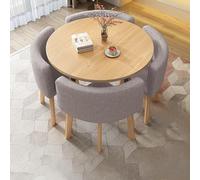 Ensemble table et chaises de salle à manger rondes pour 4 petits déjeuners compacts, meubles de bar, bureau simple, table de salle de conférence, solution élégante pour salle à manger petit espace
