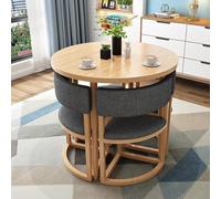 Ensemble table et chaises de salle à manger rondes pour bureau, réception et espace de loisirs, petite table ronde et chaise pour salon et salon, gris foncé