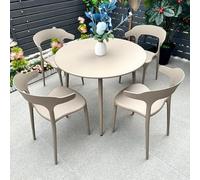 Ensemble table et chaises de salle à manger - Table basse ronde pour bureau, salon, cuisine et extérieur - Solution idéale pour meubles de jardin