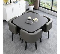 Ensemble table et chaises de salle de conférence - Petite table de réunion peu encombrante pour bureaux, réunions de négociation et de vente - Gris foncé