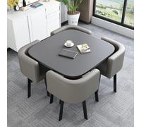 Ensemble table et chaises de salle de conférence - Petite table de réunion peu encombrante pour bureaux, réunions de négociation et de vente - Gris foncé