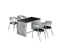 Ensemble table et chaises de style industriel pour une utilisation polyvalente dans les salles de sport, les cafés, les bars et les salons - Design durable pour n'importe quel environnement