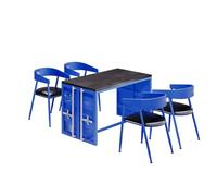 Ensemble table et chaises de style industriel pour une utilisation polyvalente dans les salles de sport, les cafés, les bars et les salons - Design durable pour n'importe quel environnement