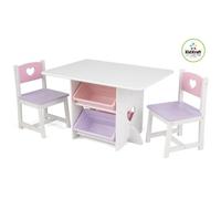 Ensemble table et chaises en bois pour enfant - KIDKRAFT - Cœur - Avec 4 bacs de rangement