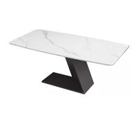 Ensemble table et chaises en dalles de pierre de luxe léger de style italien, table à manger rectangulaire minimaliste moderne, adaptée aux petits appartements et à un usage domestique.(120*60*75cm)