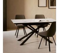 Ensemble table et chaises en verre Theone + chaise pivotante Jenna