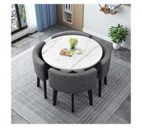 Ensemble Table Et Chaises Encastrables, De ConféRence Moderne Et 4 Chaises Table, Rond Carré Ensemble De, Doté de Pieds en Caoutchouc antidérapants(F,90cm/35.4in)