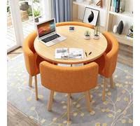 Ensemble table Et Chaises Encastrables Ronde Salle De Réception Basse Table À Manger Pour 4 Personnes De 5 Pièces Diamètre 80 Cm (Color : G1)