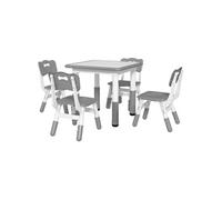 AIYAPLAY Ensemble Table et chaises pour Enfants, Table pour Enfant avec 4 chaises, Hauteur réglable, Gain de Place, Set de 5 pièces, pour la Salle de Jeux, la Chambre d'enfant, Gris