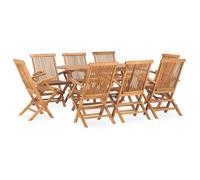 Ensemble table et chaises - Maison Exclusive - Pliable - Bois de teck massif - 8 personnes