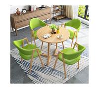 Ensemble table et chaises modernes pour balcon, cour, loisirs, cuisine, salle à manger, table et chaise, combinaison bureau, réception, conférence, négociation, table ronde en bois