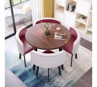 Ensemble table et chaises peu encombrantes - 1 table et 4 chaises pour salle à manger, bureau, réception, salon - Assemblage facile - Design moderne - Assise confortable