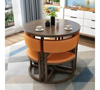 Ensemble table et chaises peu encombrantes - Table à manger ronde 4 pièces pour salon, cuisine, conférences et réceptions - Design compact pour les petits espaces