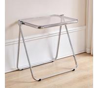 Ensemble table et chaises pliantes en acrylique transparent, table de collation compacte avec plateau TV pour bureau à domicile, extérieur, bureau pliable portable (table uniquement)