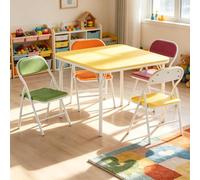 Ensemble table et chaises pliantes enfant - 1 table carrée + 4 chaises