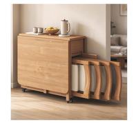 Ensemble Table Et Chaises pour 4 Personnes, Table en Bois Massif | Conception robuste, format familial, surface pratique pour les repas quotidiens(Natural)