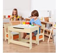 Ensemble Table et chaises pour Enfants 3PCS, table de peinture plateau et 2 chaises pour BEBE, avec espace de rangement - Mixte
